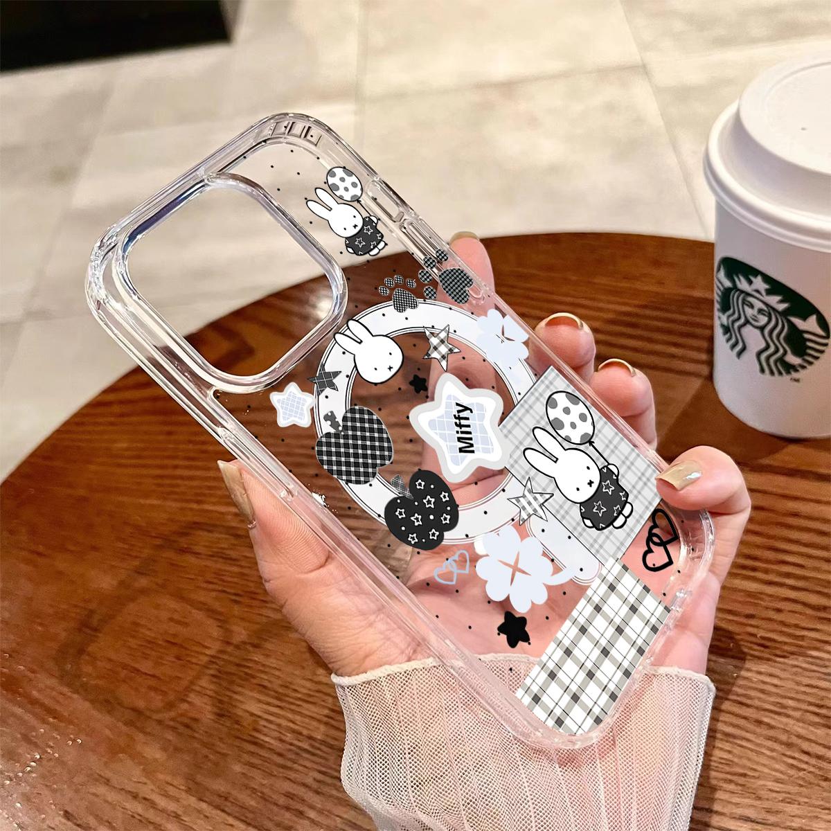 Cartoon Cute Kawaii Miffy Magnetic Clear Compatible with MagSafe Shockproof Protective Phone Case for iPhone 17 16 15 14 13 12 11 Pro Max X XS MAX Air 17e