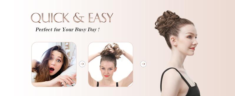 messy bun hair large wavy curly elastic scrunchies ponytail extensions synthetic chignon hairs for women black 1 94oz messy bun hair large wavy curly elastic scrunchies ponytail extensions synthetic chignon hairs for women black 1 94oz