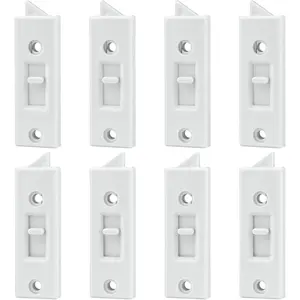 8 count Window Latch Locks Spring  Window Tilt Latch  Part by ,Vinyl Plastic Construction,Window  and Hardware 2 Inch Hole Center Spacing Sliding Lock White