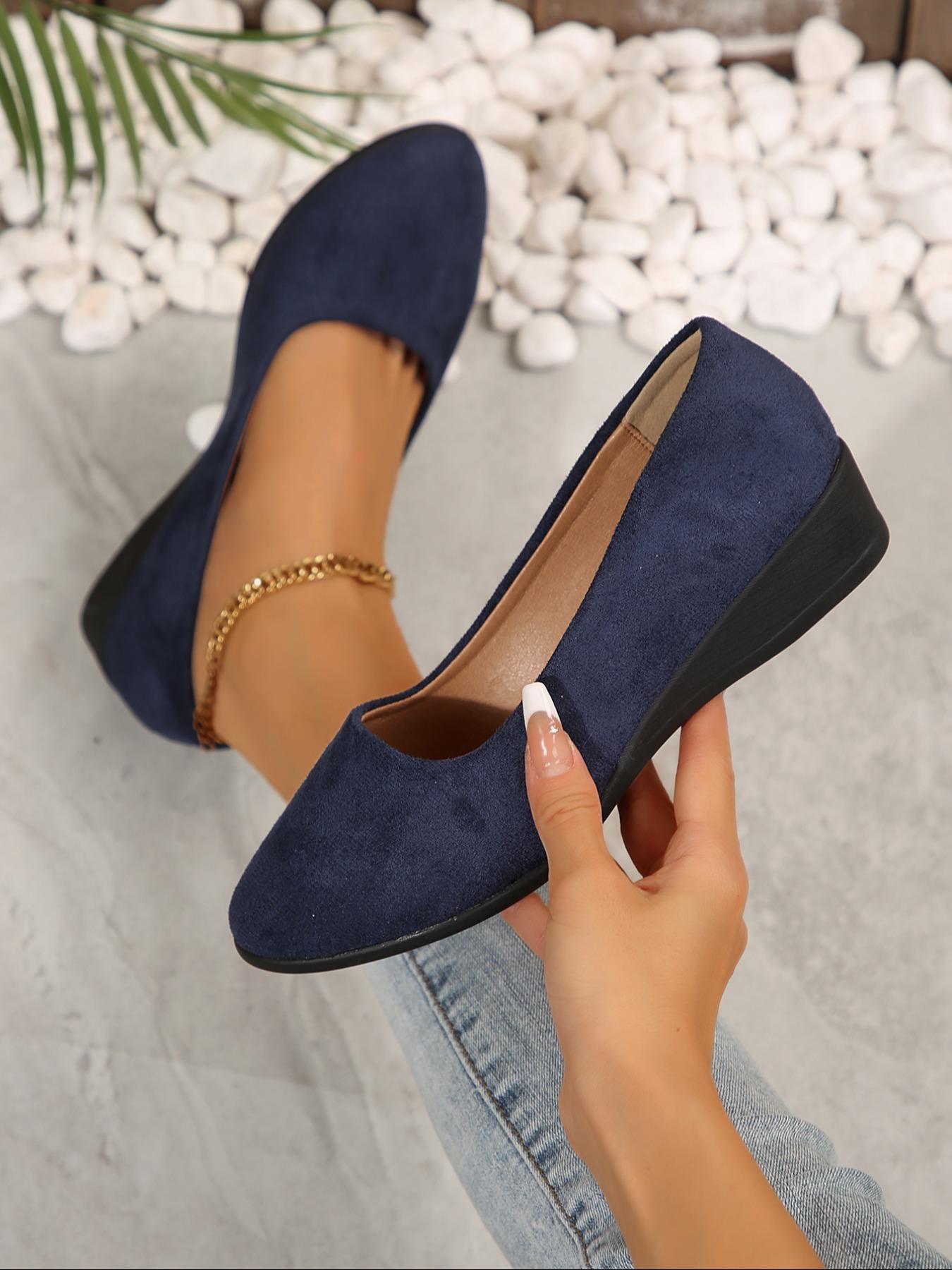 Women's Round Toe Slip-on Flats, Soft Pu Leather Fall, Lightweight Rubber Sole, All-season Comfortable Design, Slip On Shoes, Casual Trendy Flat