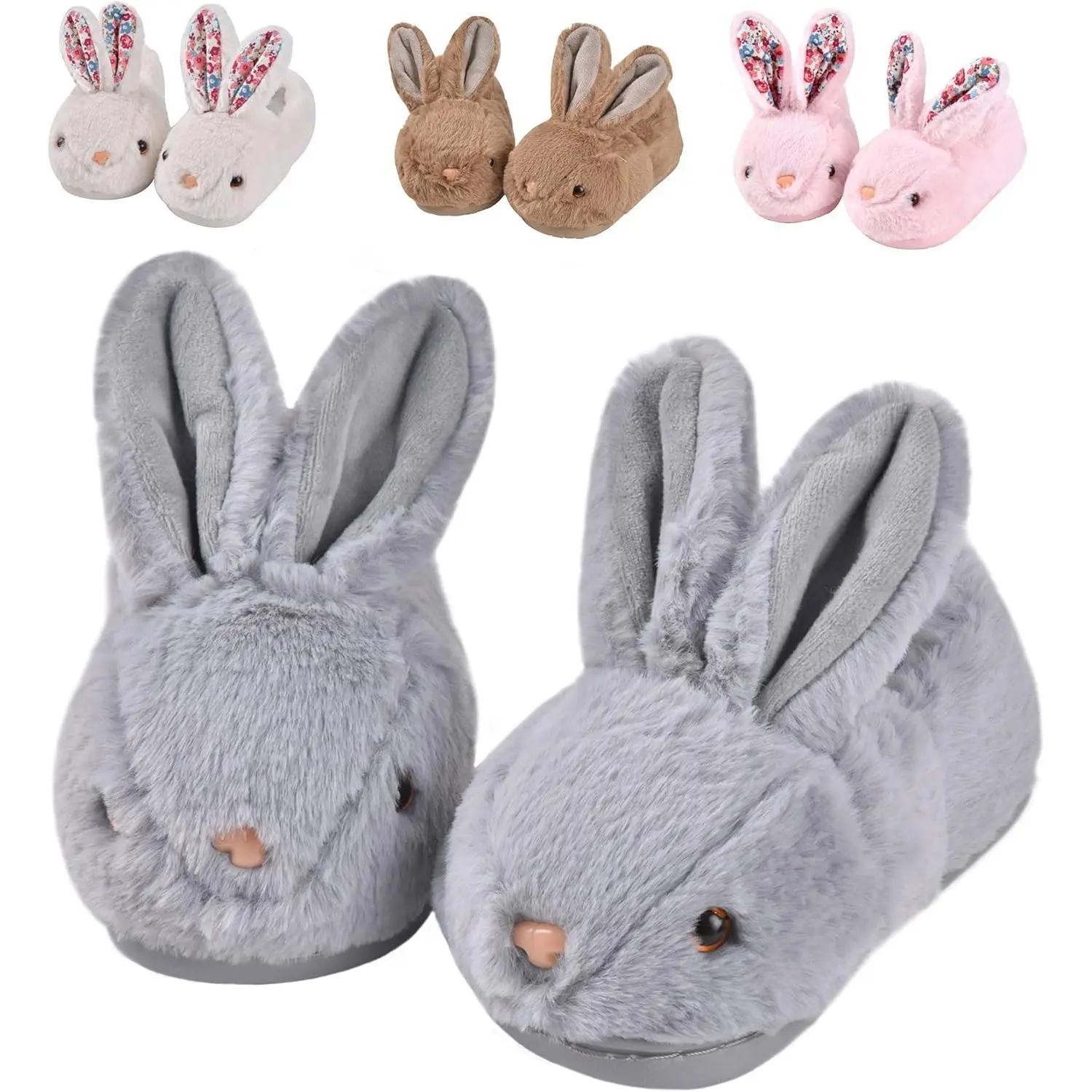 Toddler Slippers Boys Girls Little Kids Dinosaur House Shoes Cute Bunny Slipper  Home Indoor Winter Bedroom Non Slip Soft Plush Rabbit Warm Shoes