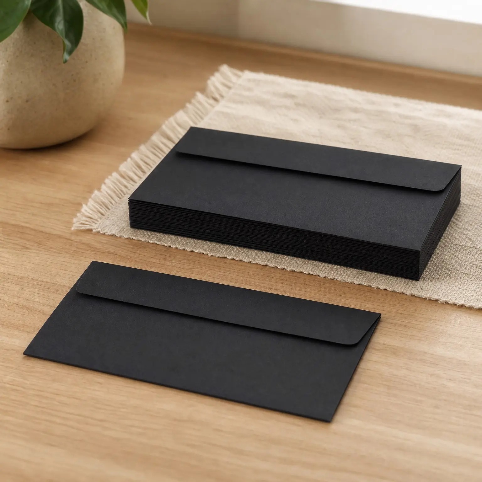 100 Pack #10 Black Business Envelopes 4.125 x 9.5 Inches, Windowless Design, 120GSM Paper