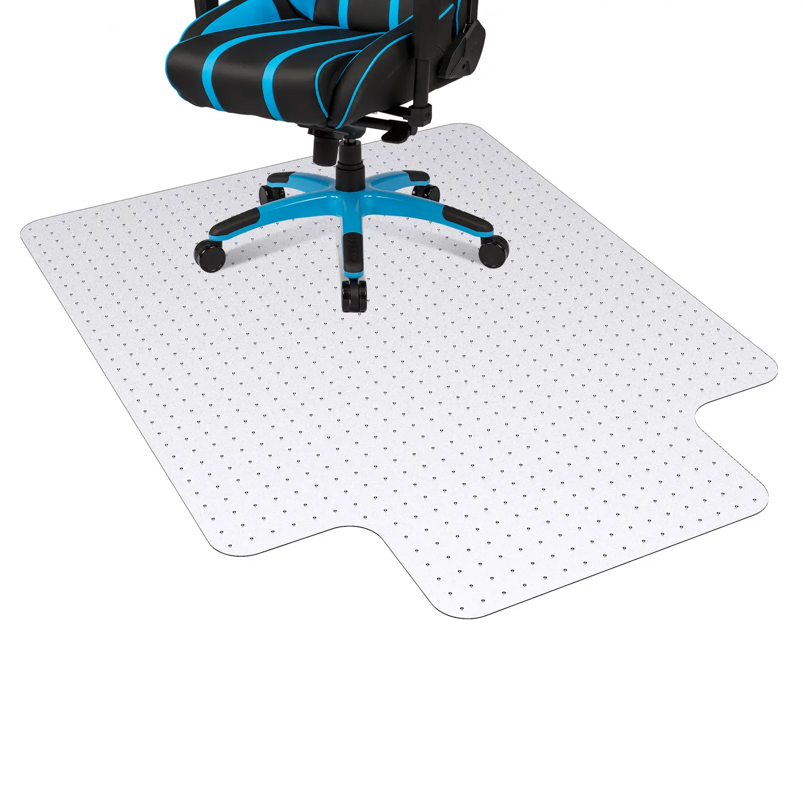 Durable Office Chair Mat - Plastic Desk Chair Protector for Carpet & Hardwood Floors - Strong Slip Resistance, Ideal for Rolling Computer & Gaming Chairs, 45x53 inch, Convex Nail 2mm