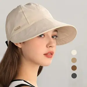 Women's 1/2/4 Pack Wide Brim Cool Stylish Sunscreen Casual Street Fashion Sun Visor Hat - UPF 50+ Open Top Ponytail Cap for Beach, Golf, Cool Hat, Stylish Headwear