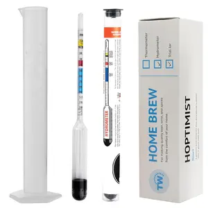 Specific Gravity Hydrometer Testing Kit with 100MM Alcohol Test Jar for Wine Beer Making and Home Brewing