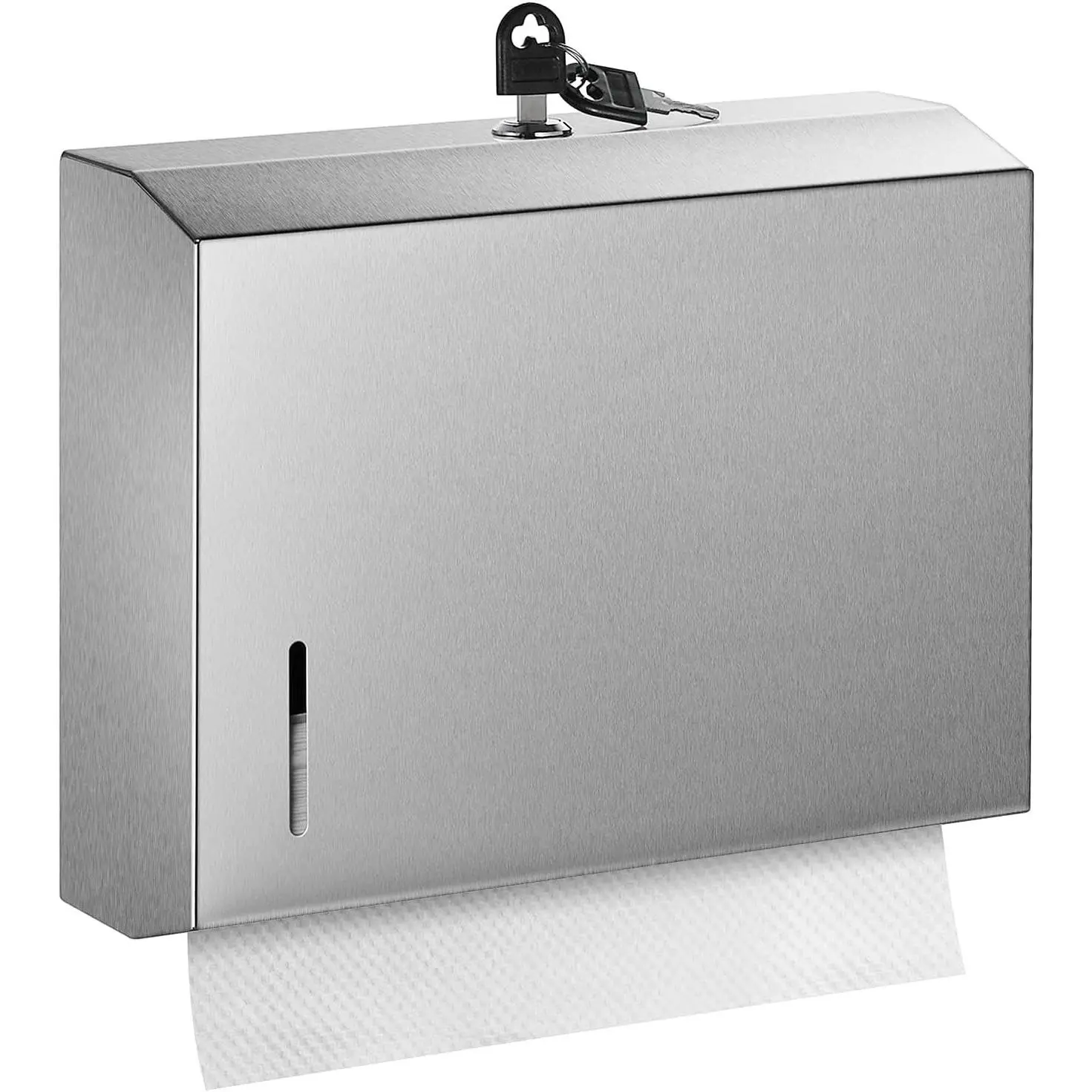 Wall Mount Commercial Paper Towel Dispenser, , Lockable | Durable Stainless Steel, C-Fold Multifold Trifold Paper Towel Holder, Hand Paper Tissue Holder for Bathroom, Office