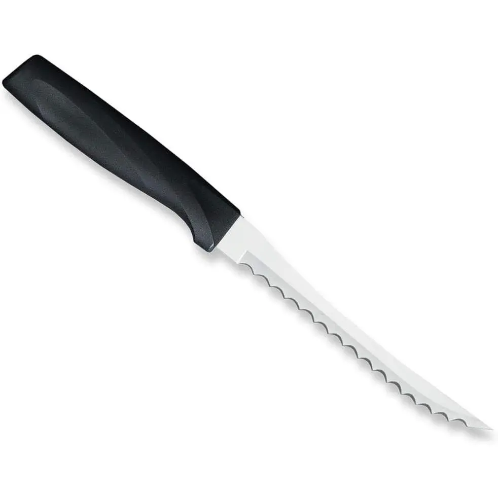 Cutlery Anthem Series Tomato Slicer (W426), Black Handle | 5" Stainless Steel Serrated Blade, Black Resin Handle