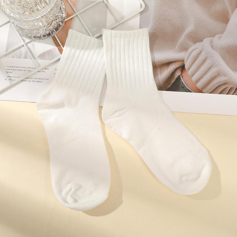 AWAYTR 1 Pair Women's Socks Medium Tube Socks Women's Sports Comfortable Anti Odor Soft Crew Socks