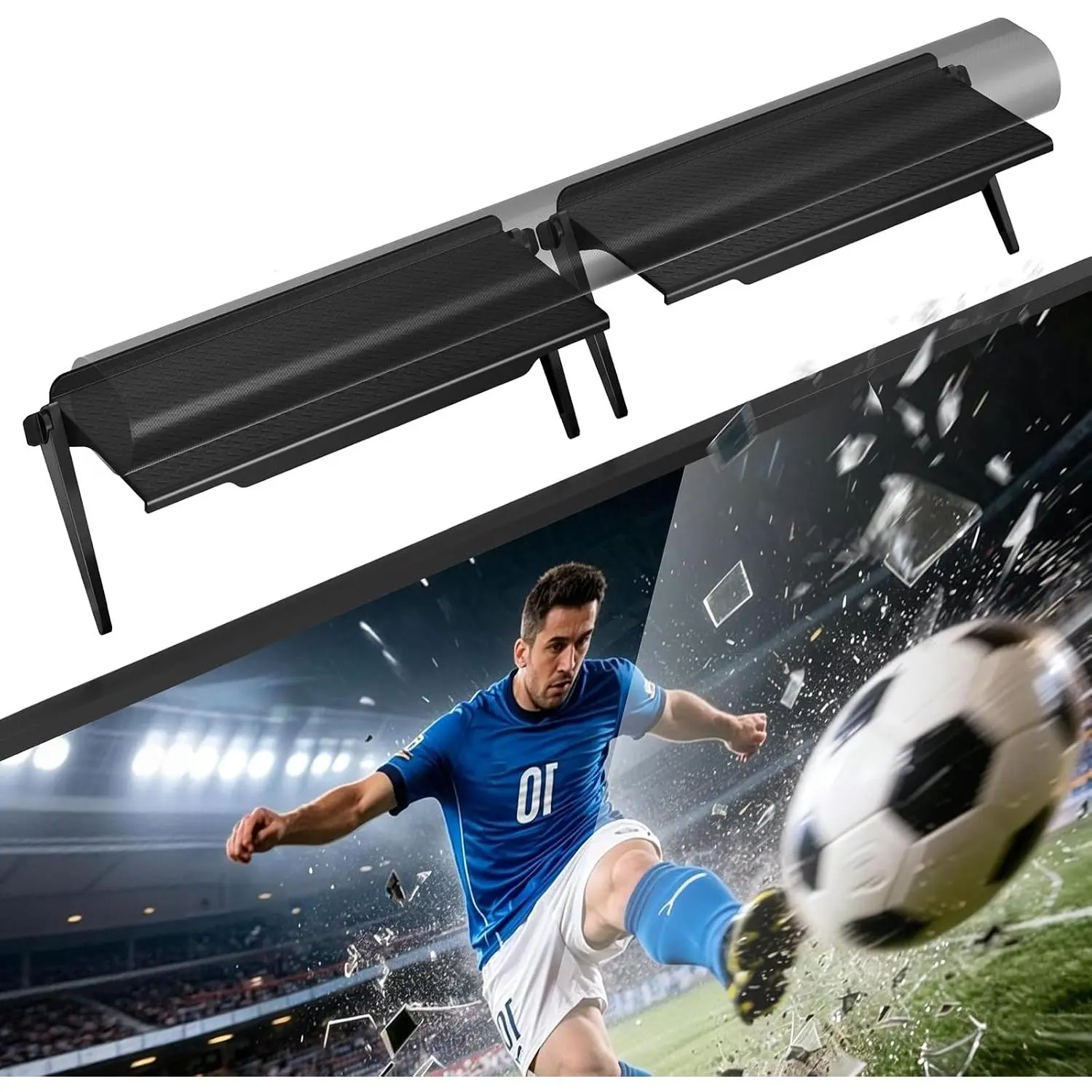Soundbar Mount, 2 count No Drilling TV Top Shelf for Sound Bar,  Floating TV  Shelf for Router, Sound Bar Mount Fits , , , , Up to 13.2Lbs, 11.8"x4.7"(TSP002-2B)