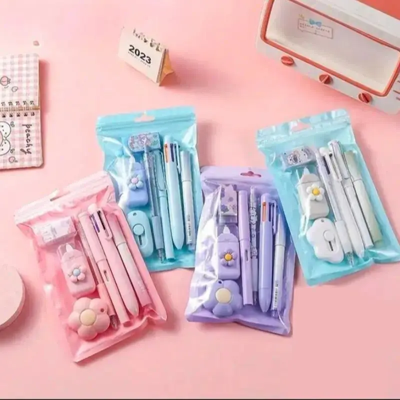 Cute Stationery Set of 6, Office Learning Supplies, Study Supplies, Homeschool Supplies, Learning Tool, Classroom Supplies, Back-To-School Gifts, High Aesthetic Student Graduation Gift, Christmas New Year Presents