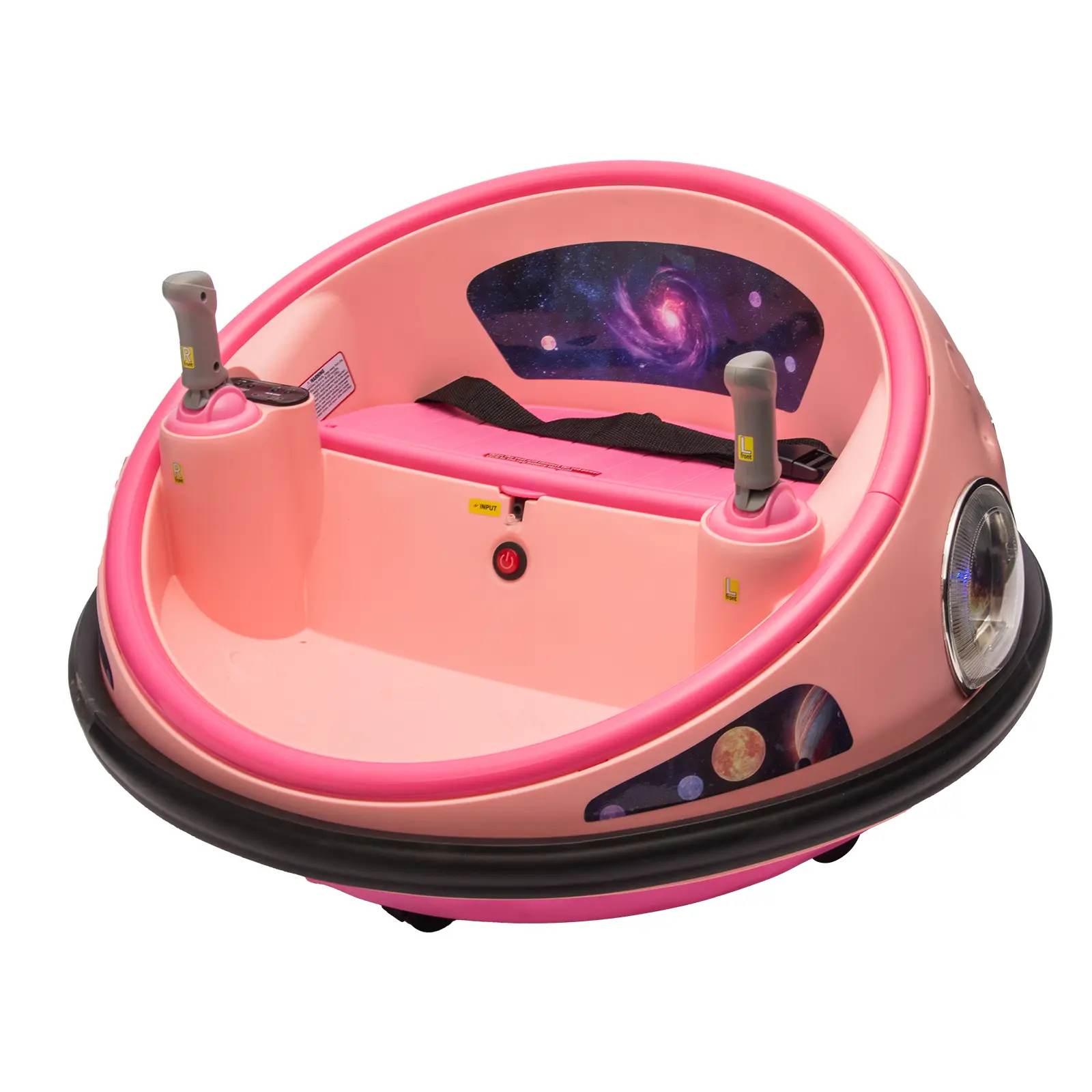 12V Ride on Car for Kids , Electric Bumper for Toddlers, 2-Speed 360° Spin Ride on Car with Remote Control, Lights & Music, Space Theme Ride on Toy Xmas Gifts for Boys & Girls