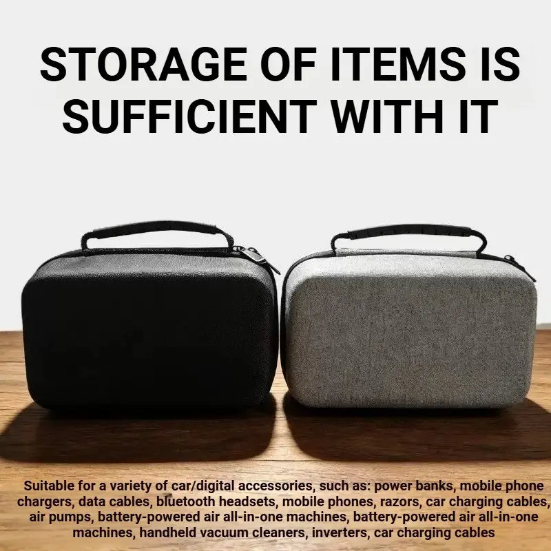 Eva Hard Shell Portable Charger Case, Durable Shockproof Moisture Proof Dust Proof, USB-C Charger Travel Box, 8.2x4.3x3.9 Inches