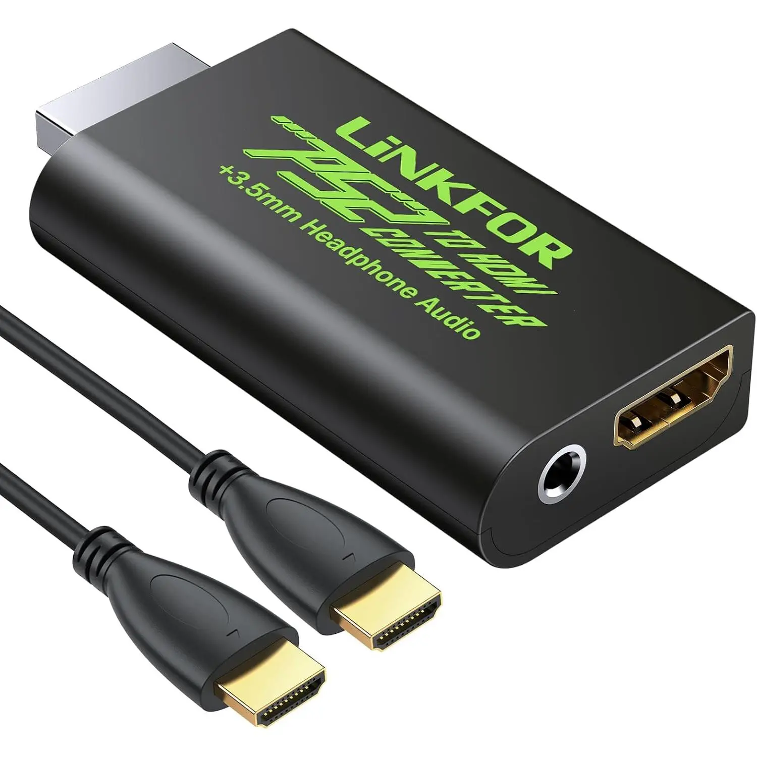 LiNKFOR PS2 to HDMI Converter Accessories for Sony PlayStation 2, with 3.5mm Headphone Audio Jack, 3ft HDMI Cable, Audio Output for HDTV Monitor