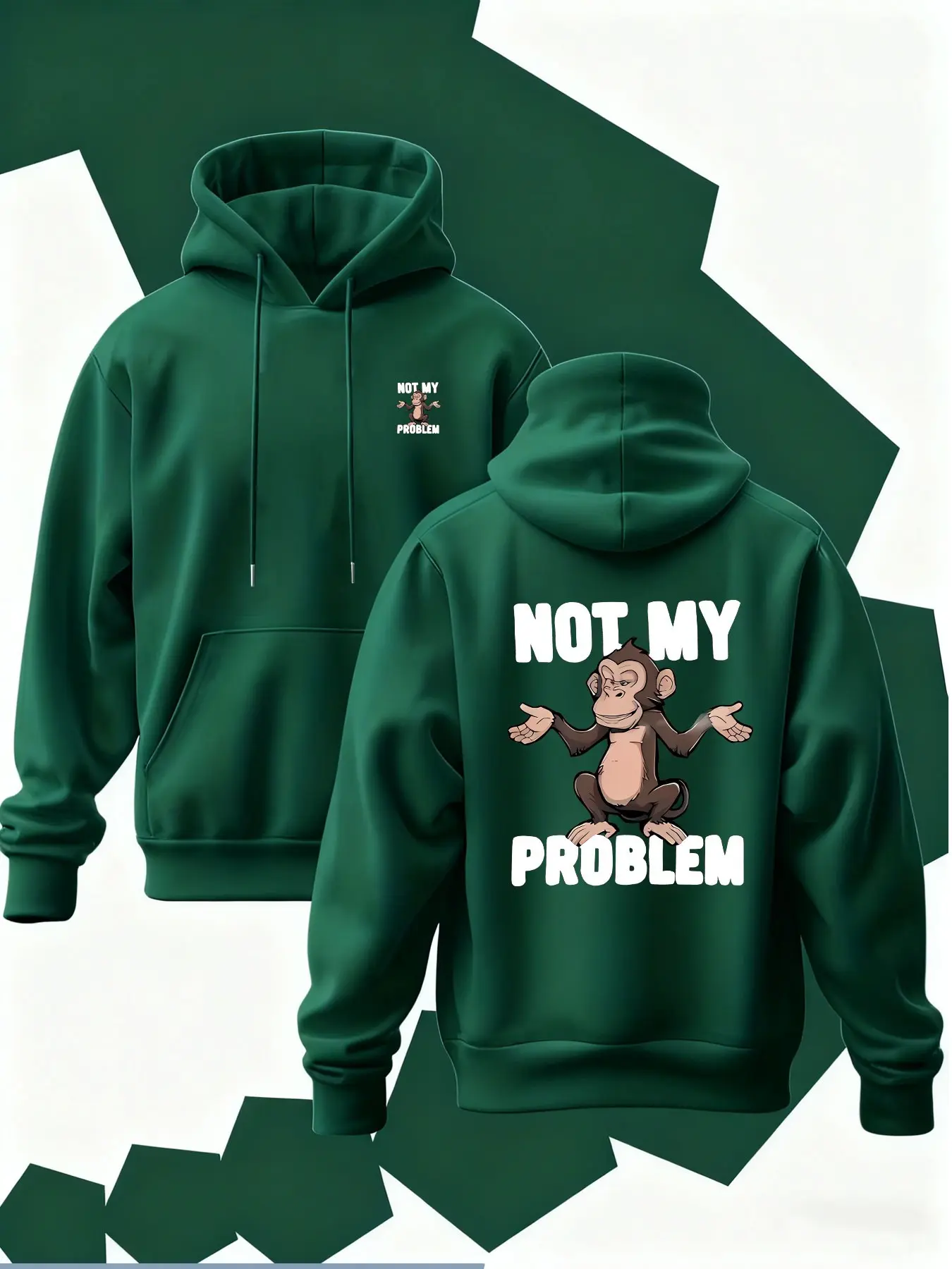 New Men's Hooded Sweatshirt, Graphic Print, Soft Stretch Knit Fabric, Standard Fit, Casual Daily Wear, All Season Apparel, Youth Essential