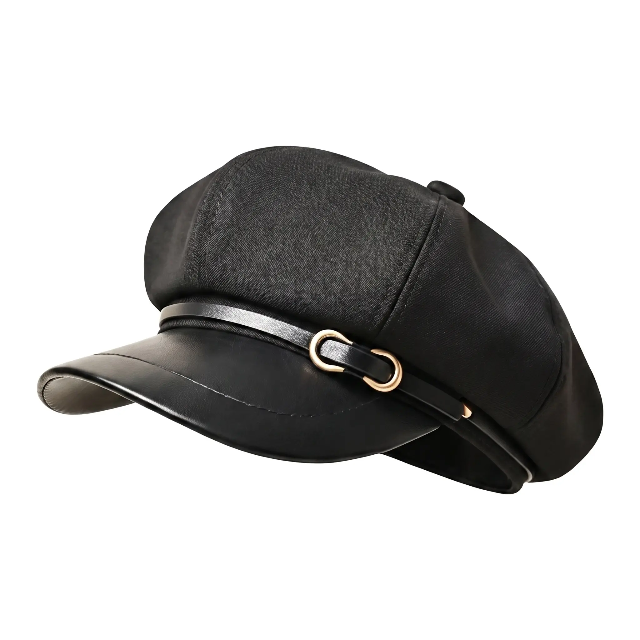 Women's Acrylic Vintage Beret - Japanese Black Painter Style, Adjustable, Lightweight, Basic Plain Octagonal Cap with Buckle Detail, Retro Everyday Essential Accessory for Autumn Chic Outfits, Casual, Basic Cap