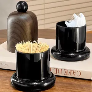 Textured Plastic Toothpick Holder, Spherical Top, Practical Gift for Christmas New Year, Home Daily Use Storage Box