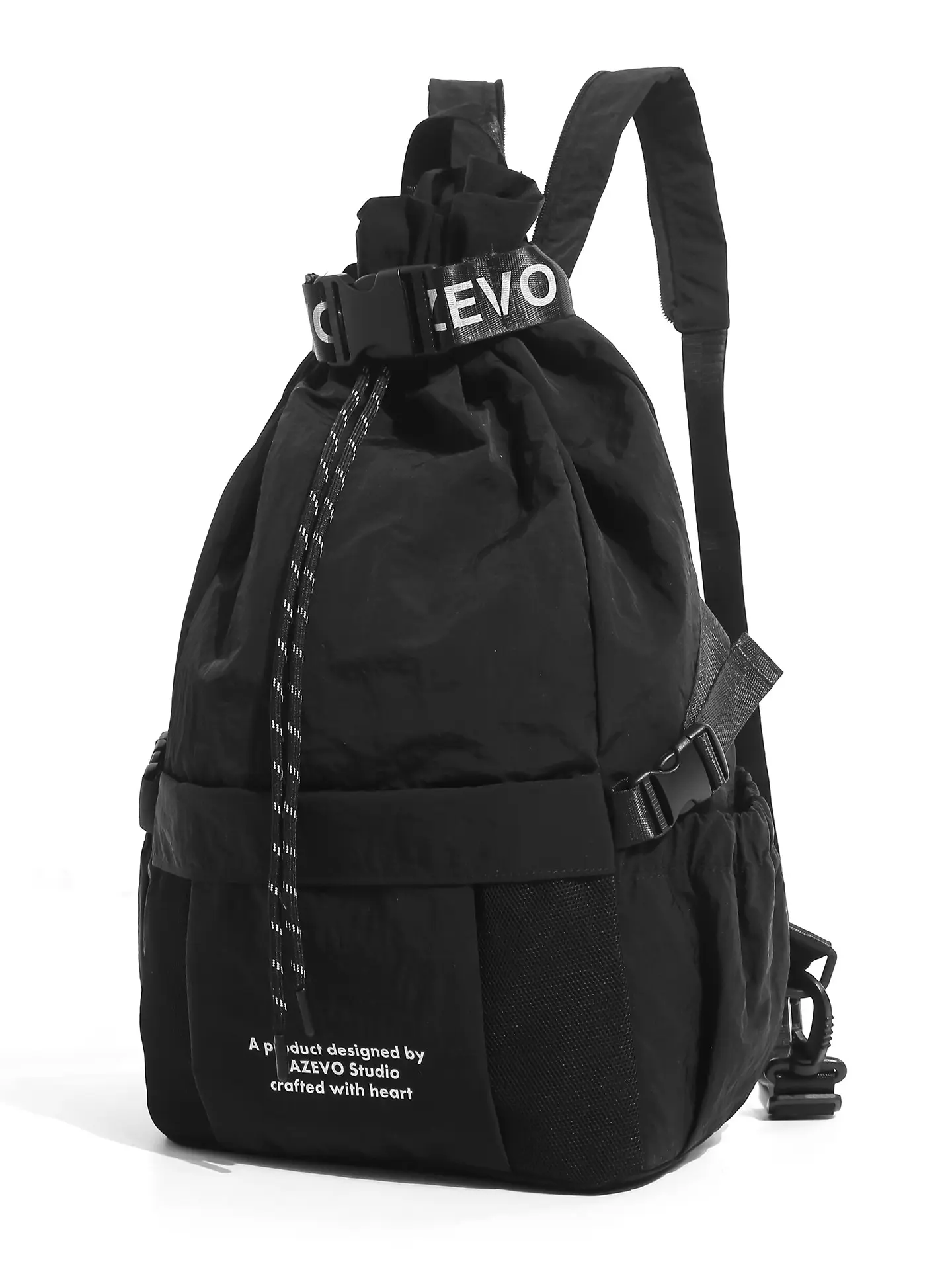 Three-In-One Drawstring Backpack, Adjustable Shoulder & Crossbody Strap, Waterproof Portable Outdoor Bag, Large Capacity for Hiking Cycling
