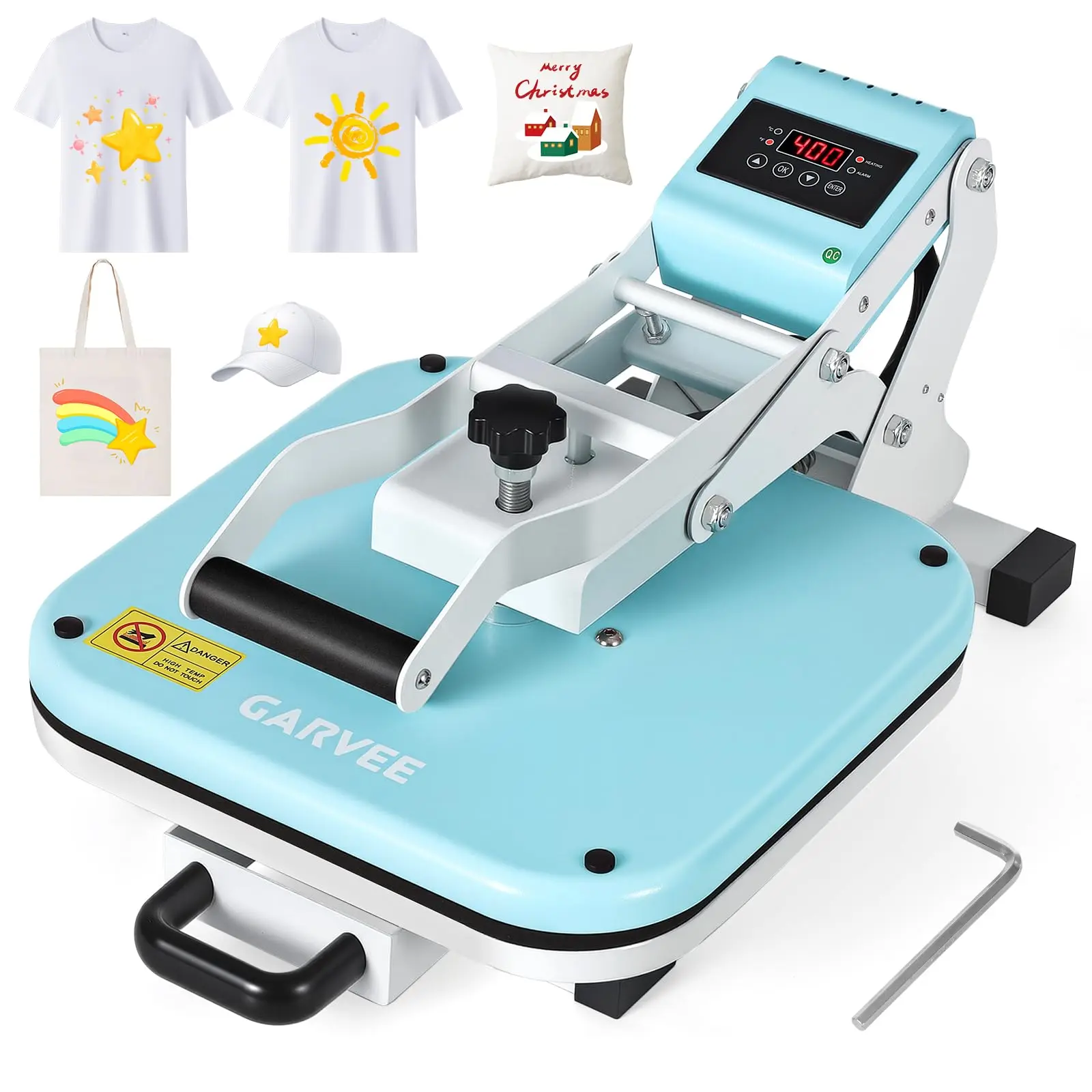 15x15" Digital Industrial Heat Press Machine, Dual-Tube Heating, Full-Range Pressure, T-Shirt Sublimation Printer