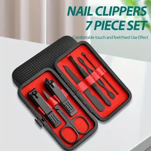 7/10/24-piece black nail clipper stainless steel pedigree Manicure nail tool set, stainless steel nail accessories, Nails Supplies, with durable travel and home shells