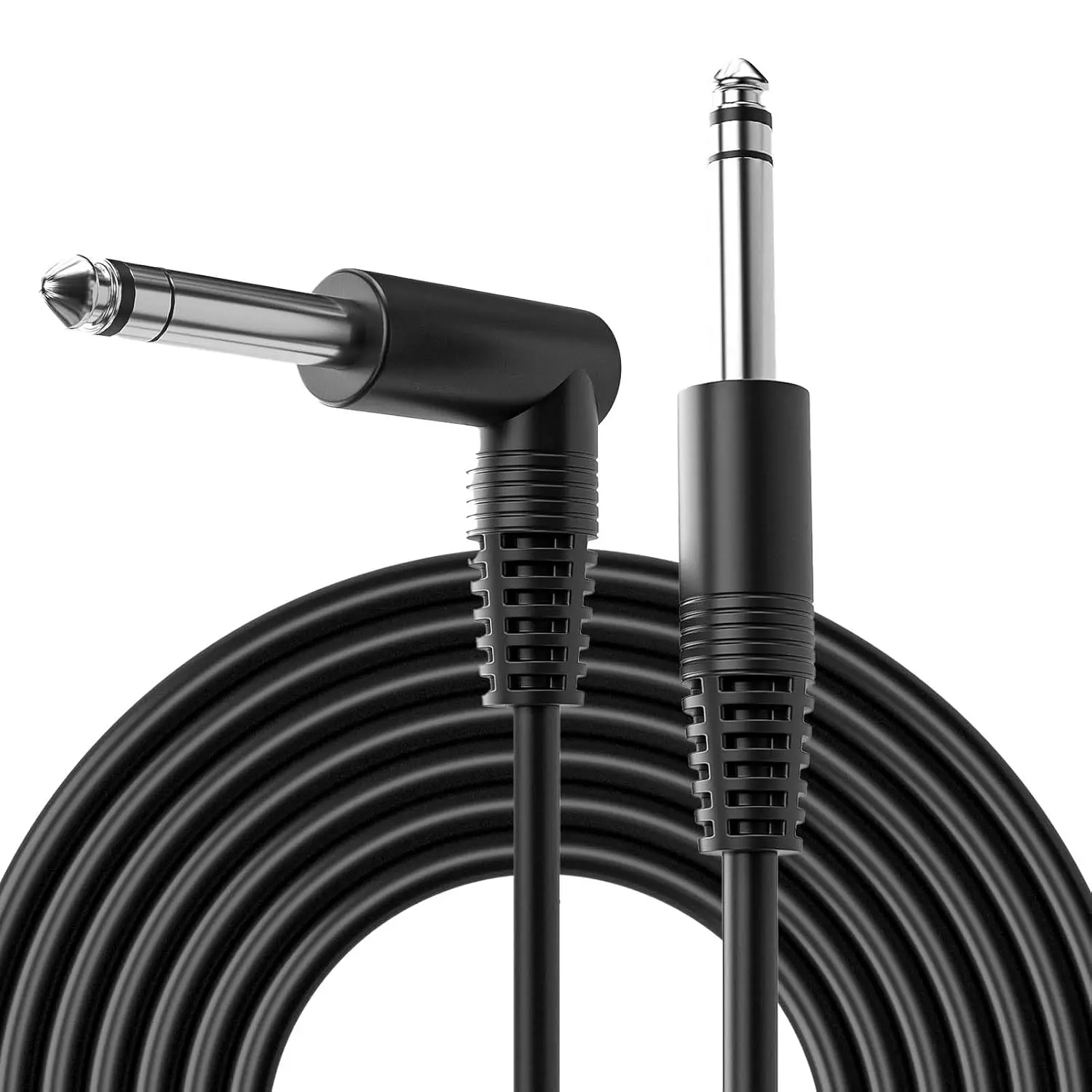 GC-BS2S 1/4 Inch Male Jack Stereo Audio Cord,6.35 Balanced Line Lead for Electric Guitar,Bass,Keyboard,Mixer,Amplifier/AMP,Speaker GC-BS2S (Right Angle-to-Straight, 15Feet(1Pack))