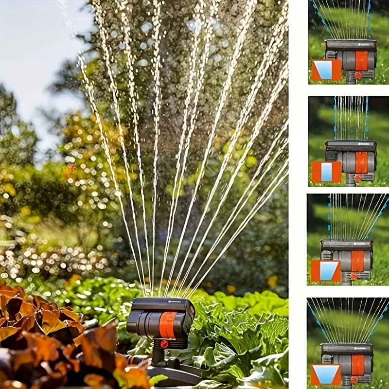 Adjustable Garden Sprinkler, 180-Degree Rotating Nozzle - Full Coverage Lawn and Garden Irrigation, No Electricity Required - Suitablr Courtyards, Farms, Lawns, etc. - Plastic Construction, Oscillating Nozzle, Sprinklers for Yard