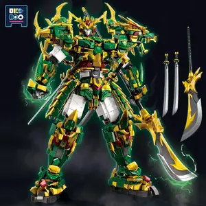 UKBOO Creative Green Dragon Combat Mecha Assemblage Building Blocks Model Bricks Toy, Collectible Ornament, Birthday Gift, Holiday Gift