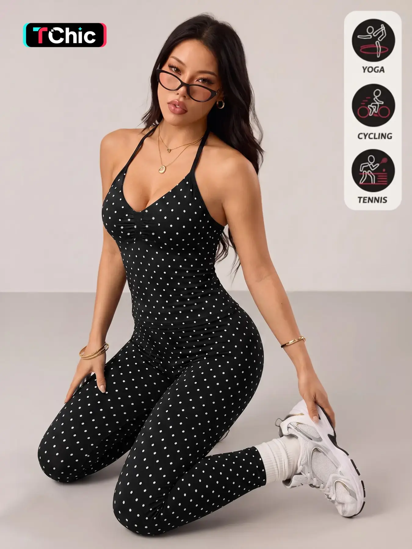 New Women's Fashion Sleeveless Yoga Sports Set, High Waist Compression Pants, Quick Dry, All Seasons, Gym Training, Pilates, 2-Piece Set