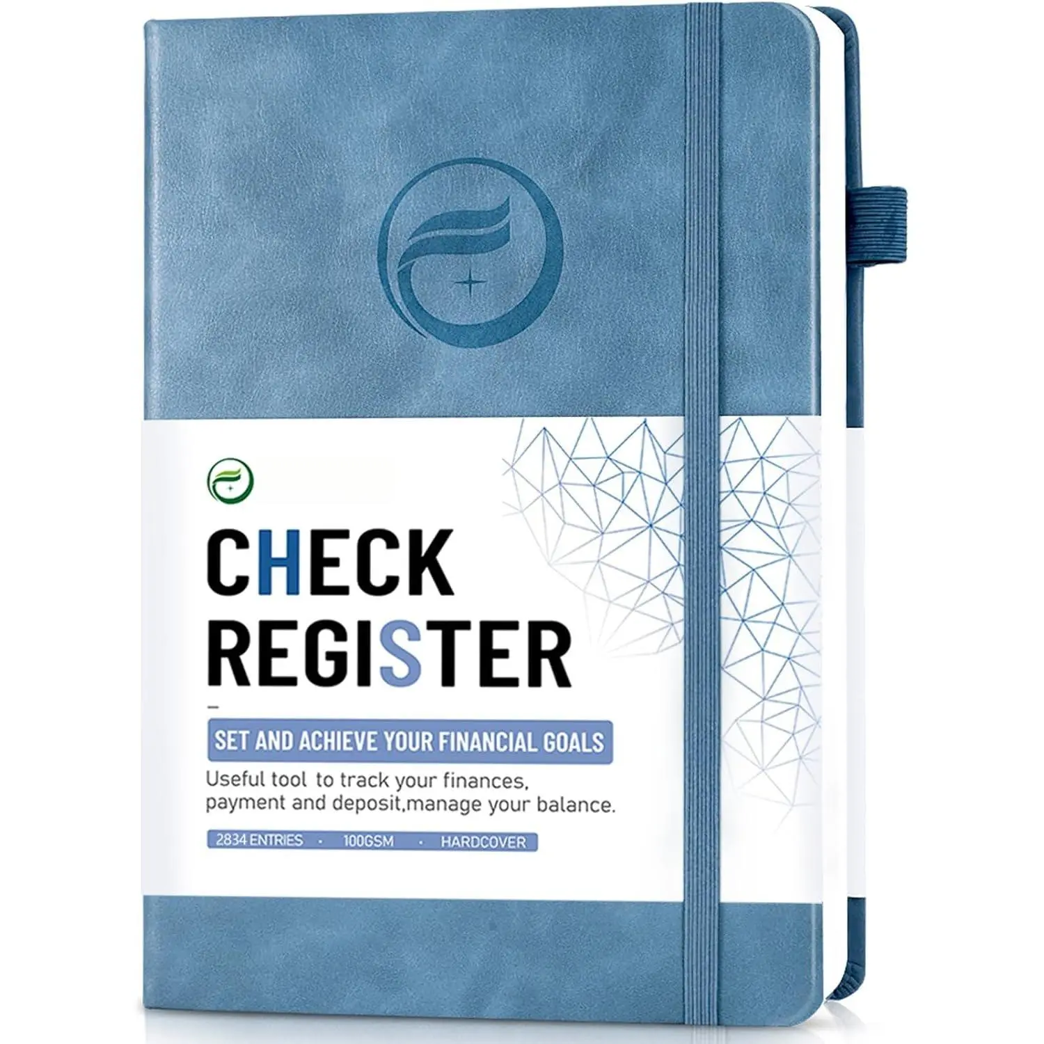 Check Registers for Personal Checkbook,  Checkbook Register with Check & Transaction Registers, Accounting  Log Book for Personal and Work, 5.8" x 8.3" (Blue)