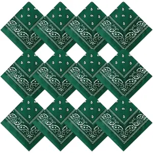 12 Pcs Bandanas Bulk for Women Men 22 x 22 Inch Paisley Headband Cowboy Handkerchief Summer Beach Party CostumeGift.