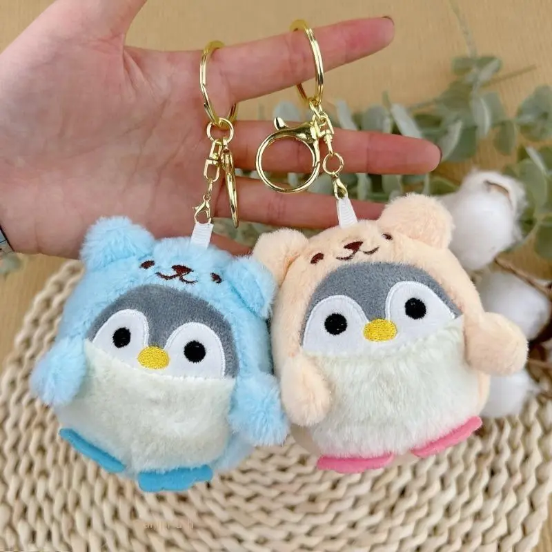 Faux Fur Penguin Keychain, Aesthetic & Playful Chic Fluffy Bag Charm, Anti-Shedding Mini Size Purse Accessory for Women & Girls, Fluffy Charm, Daily Use Bags, Animal Shape, Small Charm