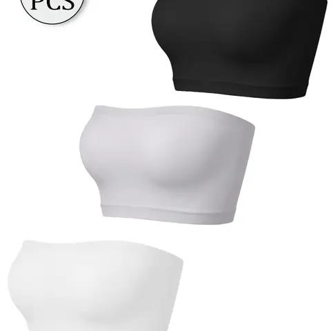 Seamless High Stretch Fit Anti-Slip Strapless Bandeau Underwear, Soft Comfortable No Digging Edges, Breathable and Sweat-Free, Invisible Seamless Base for Camisoles and Off-Shoulder Tops