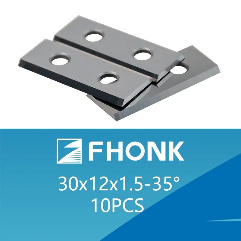 FHONK 10Pcs Carbide Insert Indexable Carbide Insert Knife 30x12x1.5mm-35° for Flush Trim Router Bit