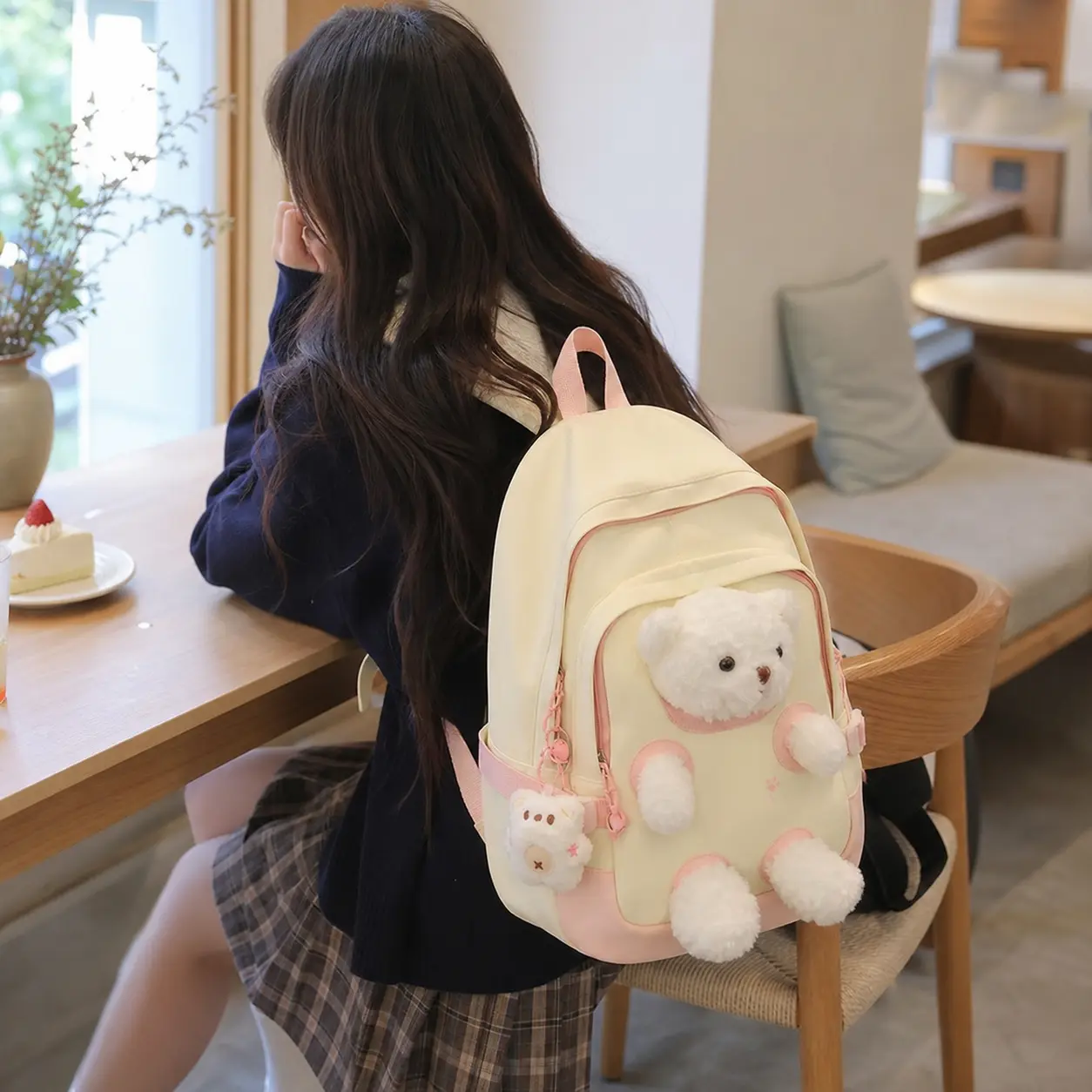 Cute Bear Doll Backpack for Girls, Trendy High-Value School Bag for Elementary-Middle School Kids, Backpacks For School, Kids Backpack