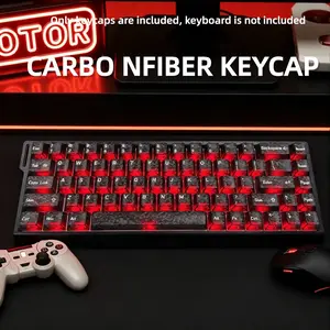 132 Textured Carbon Fiber Keycaps, Forging Carbon Pattern, Compatible with G87 Mechanical Keyboard, Durable & Aesthetic Design