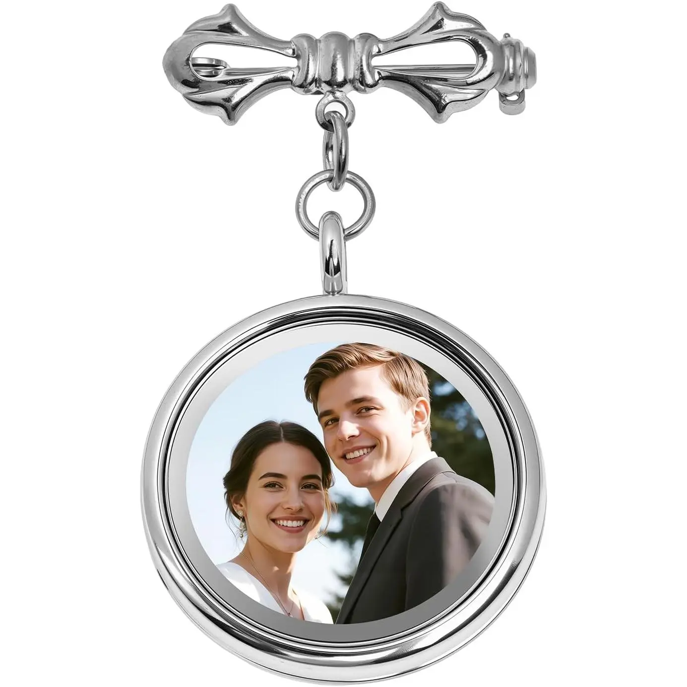 Wedding Bouquet Photo Charms DIY Pin Brooch Making Kit, Bouquet Picture Charm for Bridal Bridegroom Wedding Memory Friend Graduation Gift