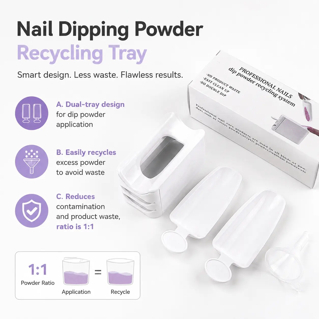 Anti-Static Leak-Proof Nail Glitter Storage Box with Detachable Layers | Foldable Travel-Friendly Salon Organizer | Dust-Resistant Easy-Clean Powder Case for Nail Art Tools