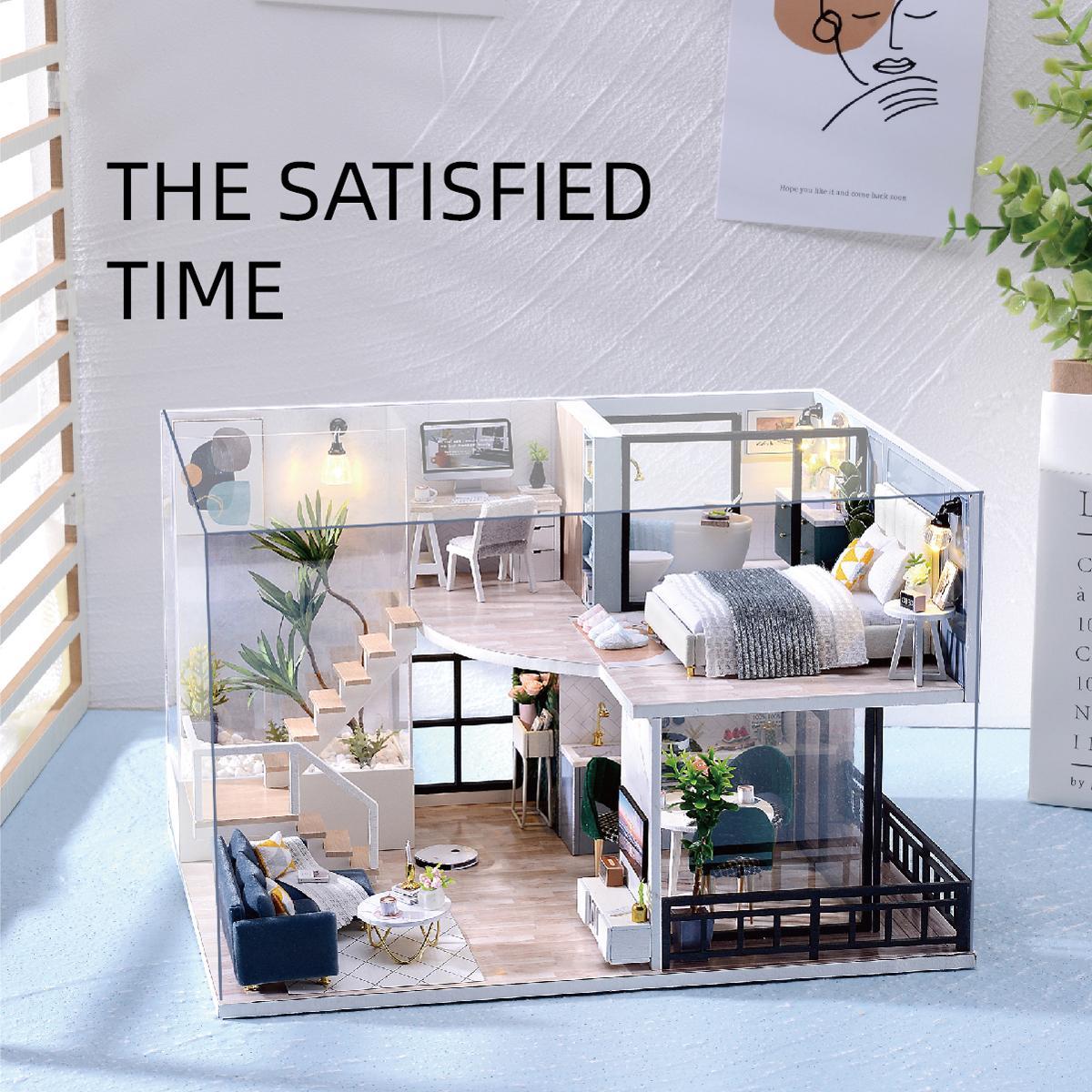 Loft House DIY Wooden Miniature House Kit, 1 Box DIY Miniature House Kit, DIY Handmade Model Building Micro Kit, Wooden 3D Puzzle Toy