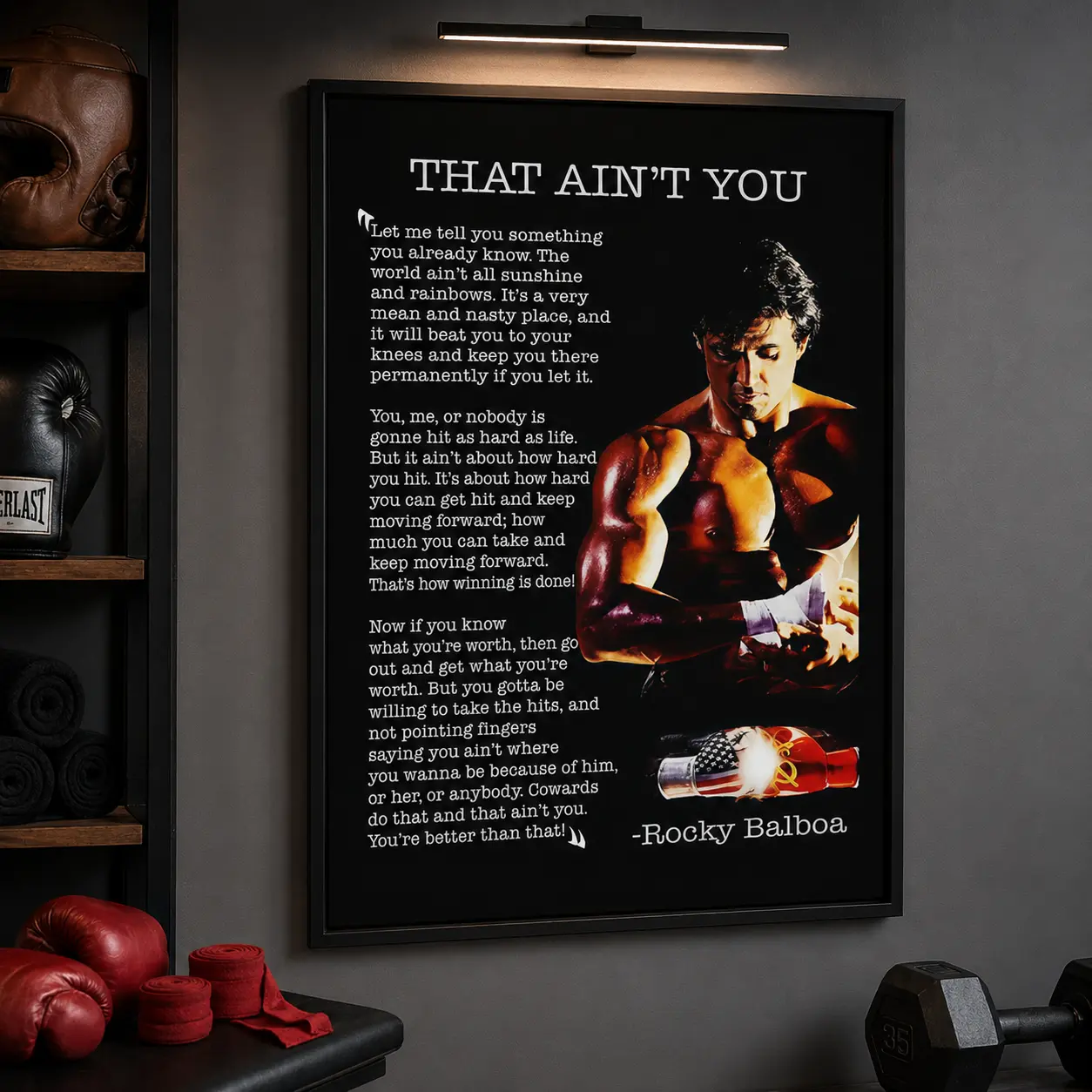 Rockyy Balboa Movie Quote Poster Sylvester Stallone Poster Wall art Living Room Home Decor Poster Inspirational Motivational Poster motivational quote print Movie related poster boxing wall poster quote wall art
