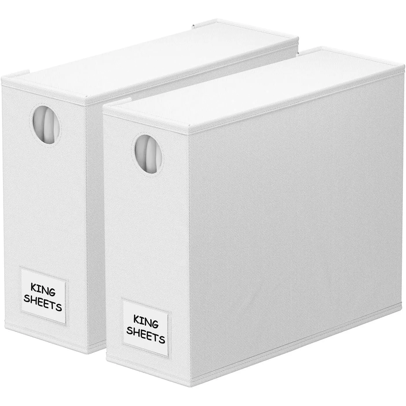 2 Pack Bed Sheet Organizers and Storage, Foldable Sheet Organizer for Linen Closet, Sheets Set Folder Keeper with Window XL ( &  Size) Organizing Bedding Container, White