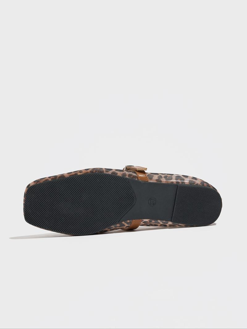Women's Fashionable Leopard Print Mary Jane Flats, Casual Comfortable Breathable Square Toe Flat Shoes, Lightweight Comfortable Shoes for Daily Wear, Girl