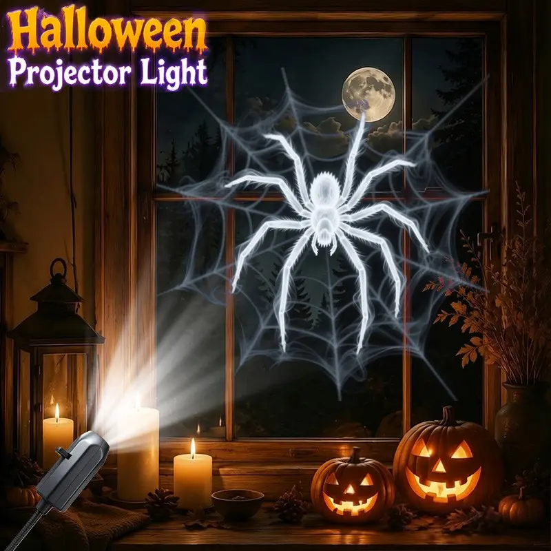 Halloween Horror LED Light, USB Projector Lamp for Haunted House, Room, Party Atmosphere, Portable, Holiday Creative Gift