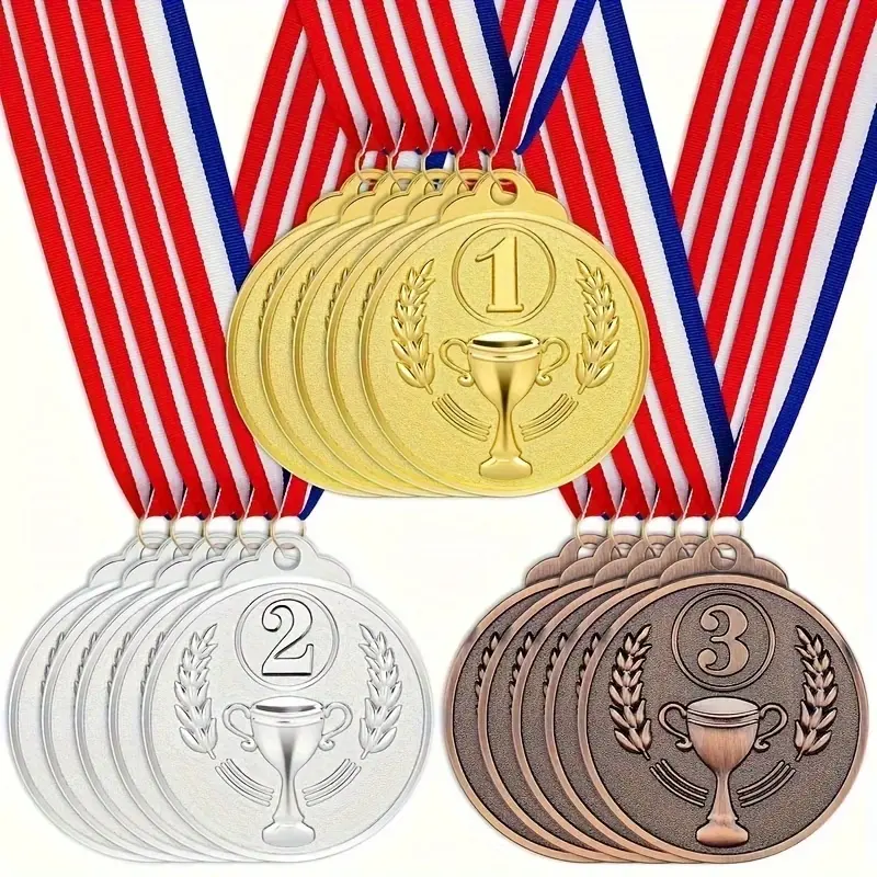 Winner Award Medals Gold Silver Bronze Trophy Medals for Game Sports Competition Celebration Gift
