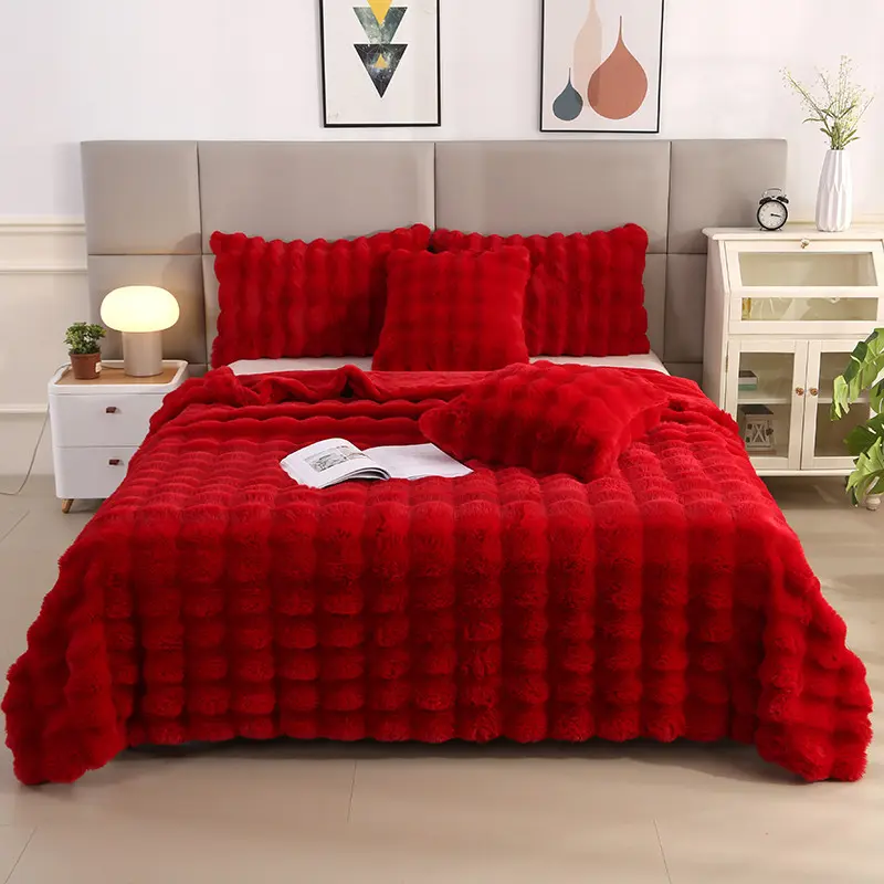 Ultra Soft Tuscan Bubble Blanket, Comfortable and Warm, Christmas Cloud-Like Bedding, Long Fiber, Slightly Thick Throw Blanket
