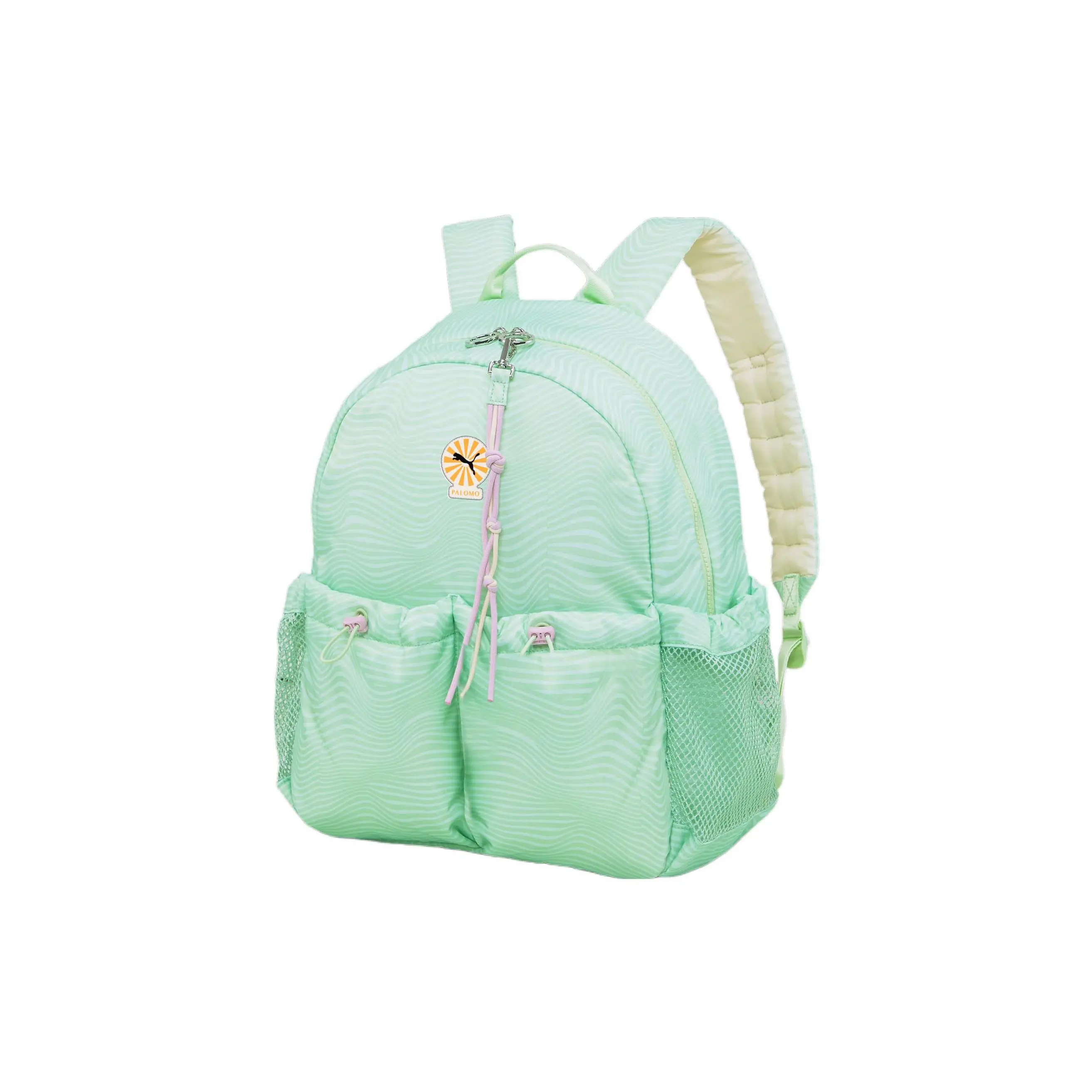 PUMA x PALOMO Minimalist Sporty Zippered Polyester Backpack for Men and Women in Green