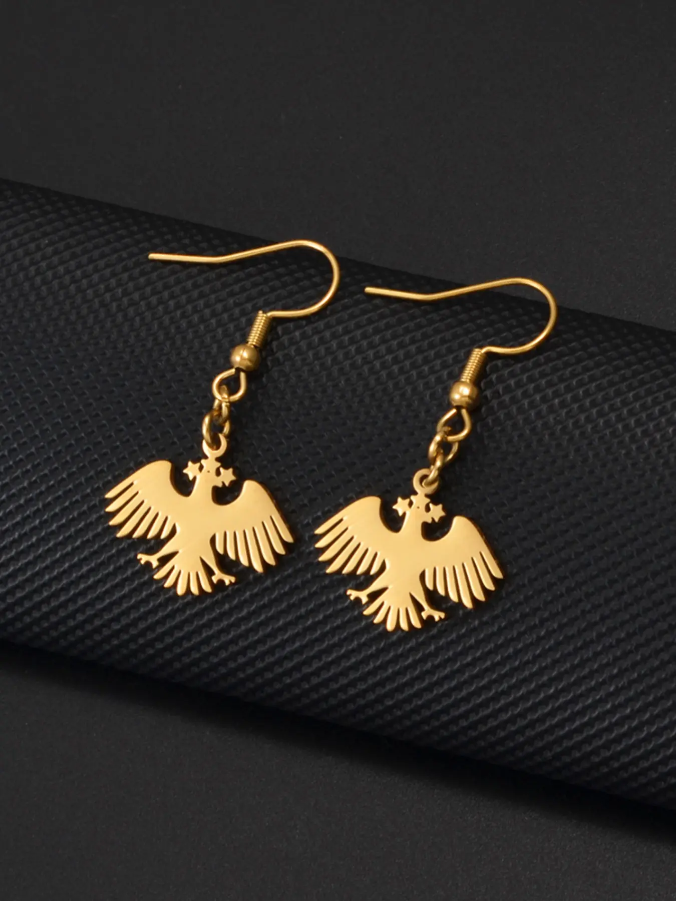 1Pair Syria Eagle New Flag Earrings For Women Ethnic Syrian Jewelry Stainless Steel