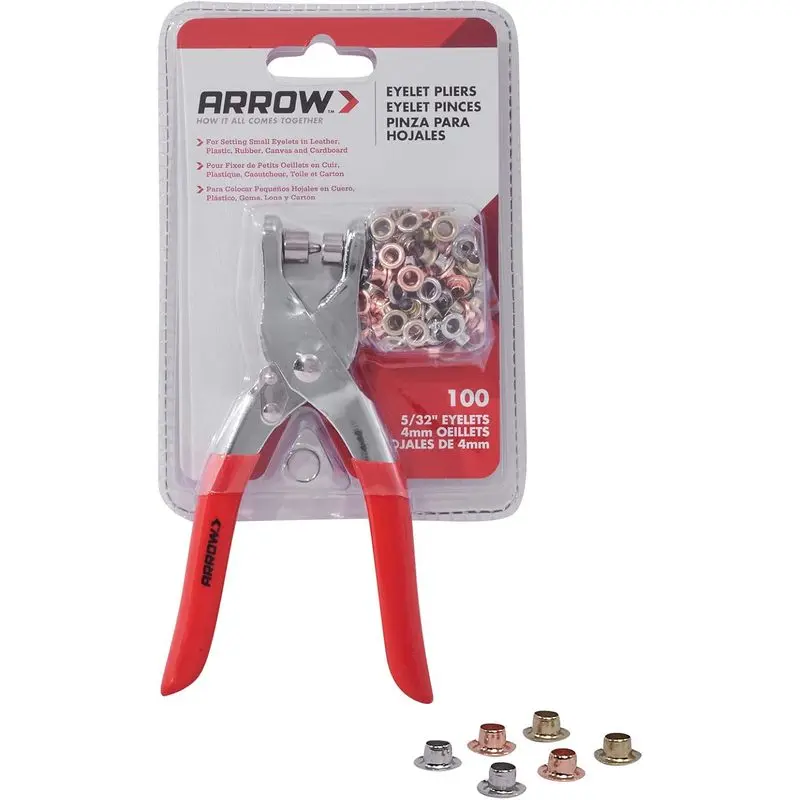 GEPK532 Eyelet Tool Kit, Hole Pliers,100 Eyelets, 5/32 Inch