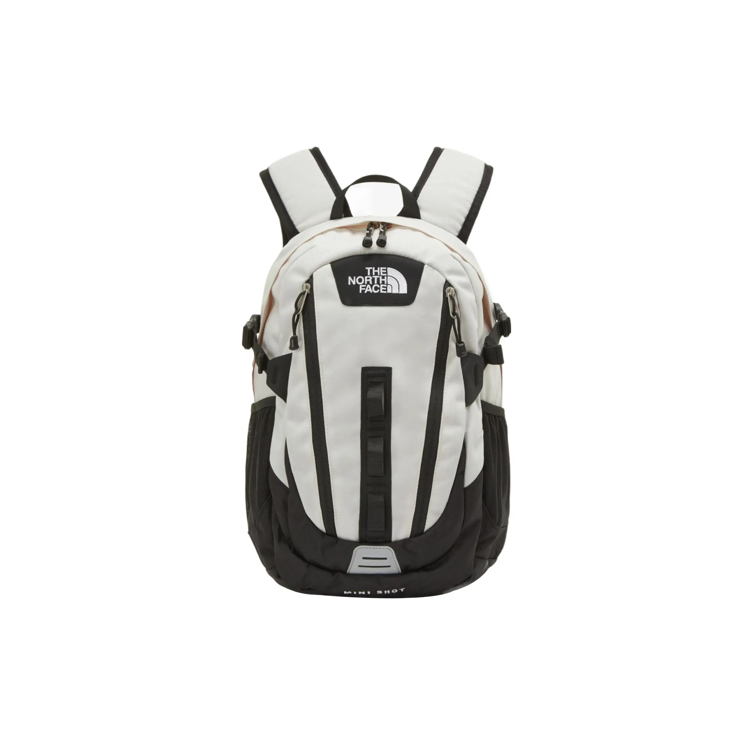 The North Face 17L Mini Shot Casual Sporty Backpack for Men and Women – Polyester Beige and Black Two-Tone