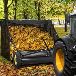 50" Tow Behind Lawn Sweeper | X-Large Pull Behind Leaf & Grass Collector, Universal Fit Heavy Duty Yard Sweeper with Easy Dumping for Tractor & ATV