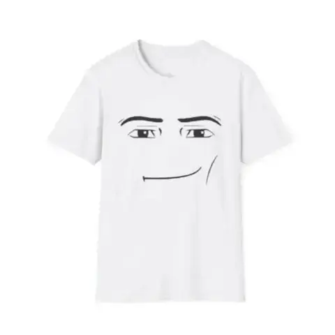 Roblox Minimalist Face Graphic T-Shirt Sarcastic Expression Tee Unisex Casual Streetwear Crewneck Short Sleeve Top For Men And Women Shortsleeve White Tshirt