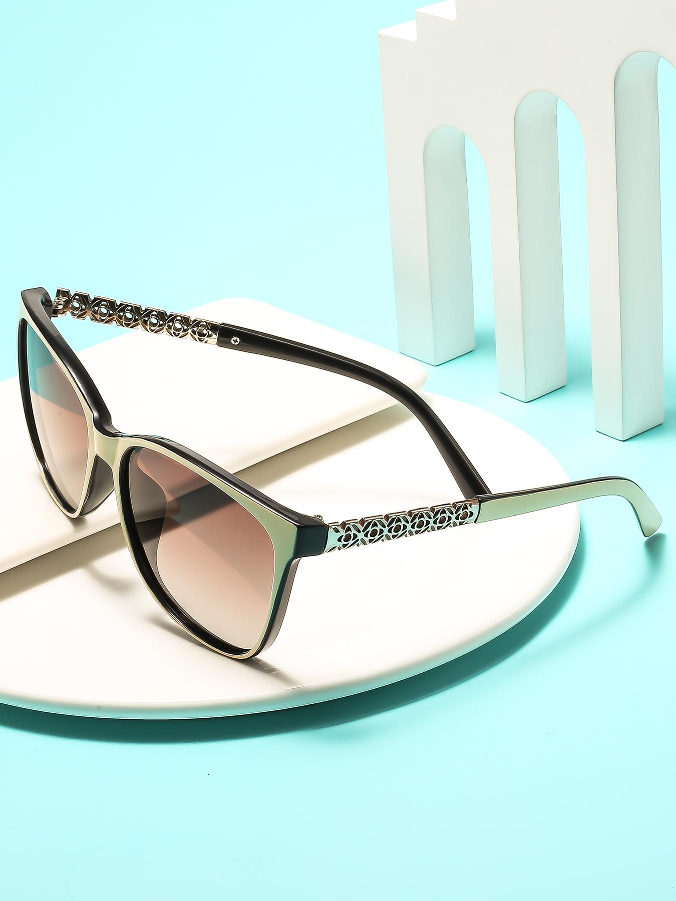 Women's Ombre Lens Square Sunglasses, Trendy Casual Sunglasses for Everyday Use, Fashion Accessories for Outdoor Activities